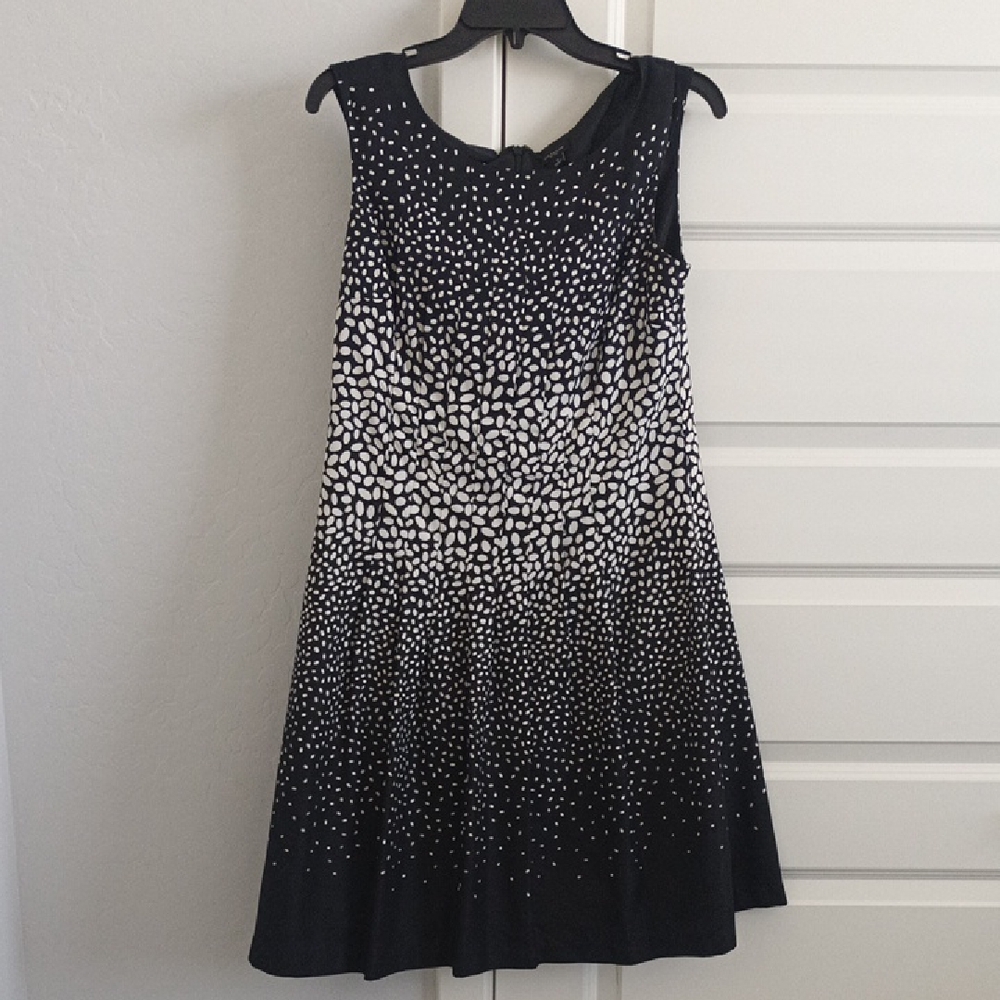 Ann Taylor Black And White Pleated Dress Size 8